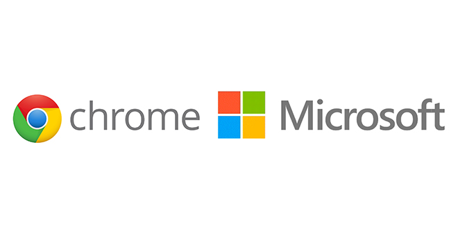 Google Chrome & Microsoft — Logos Google Chrome & Microsoft — Logos