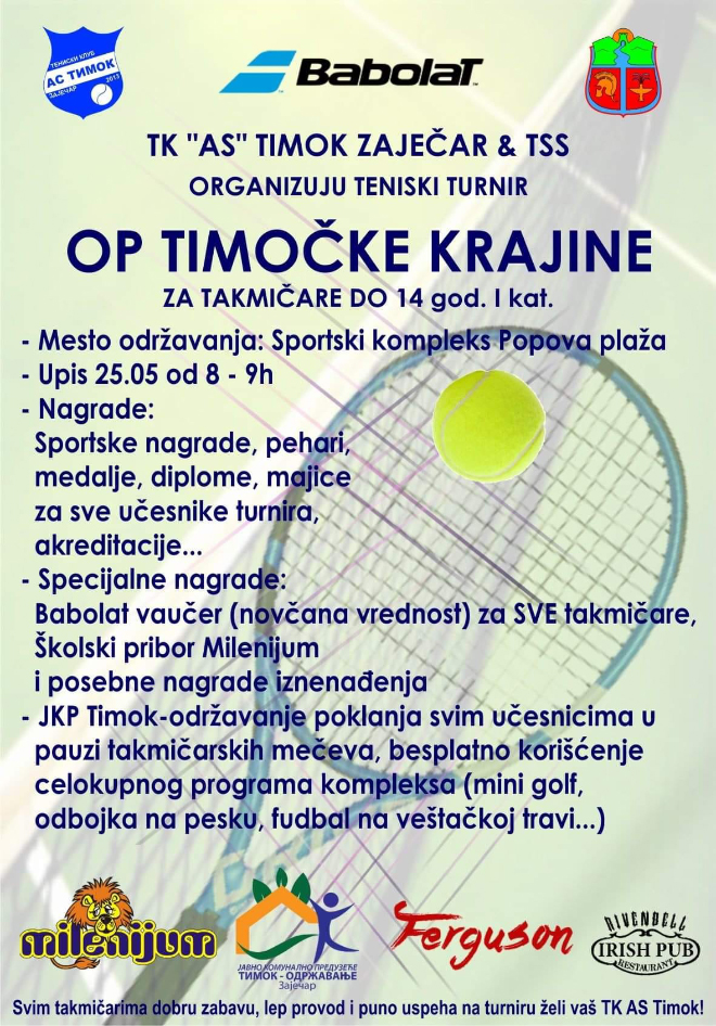 Teniski turnir „Otvoreno prvenstvo Timočke Krajine”