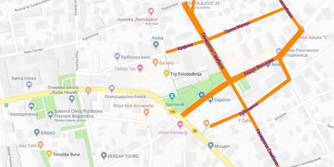 Поједине улице у центру Зајечара затворене за саобраћај због доласка председника Републике Србије Александра Вучића