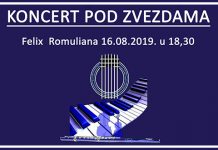 Традиционални „Kонцерт под звездама” 16. августа на локалитету Felix Romuliana „Концерт под звездама”