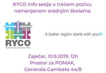 RYCO Инфо сесија данас у Зајечару RYCO Инфо сесија — Позив намењен средњим школама — Простор за ПОМАК