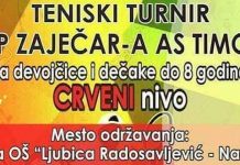 Тениски турнир „Отворено првенство Зајечара АС Тимок” за девојчице и дечаке до осам година Тениски турнир „Отворено првенство Зајечара АС Тимок” за девојчице и дечаке до осам година