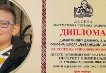 Зајечарац Дамјан Димитријевић добитник специјалне прве награде на финалу Математичке интернет олимпијаде Дамјан Димитријевић — 10. Интернет математичка олимпијада