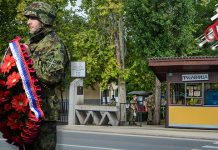 Полагање венаца поводом Дана формирања 9. српске ударне бригаде 11. марта у зајечарској касарни Полагање венаца — Касарна „Никола Пашић” Зајечар