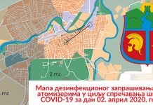 Данас у Зајечару креће запрашивање помоћу атомизера на тракторима Мапа дезинфекционог запрашивања града Зајечара атомизерима у циљу спречавања ширења COVID-19