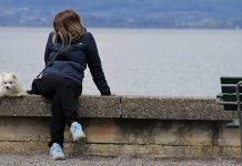 Променљиво облачно, поподне разведравање у целој Србији Девојка седи поред језера са својим псом