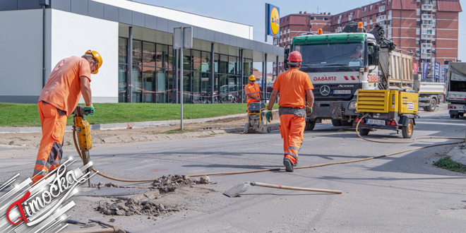 Радови на реконструкцији Чупићеве улице у Зајечару