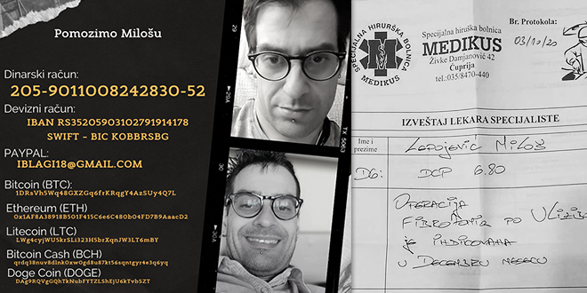 Prikupljanje Novcanih Sredstava Za Milosa Lepojeva Iz Zajecara