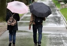 Облачно и хладно с кишом, на планинама снег – обилније падавине на југу и истоку Србије Киша, људи носе кишобране