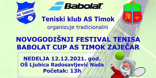 Тениски клуб &bdquo;АС Тимок&rdquo; Зајечар: Новогодишњи фестивал тениса &bdquo;Babolat Cup AS Timok Zaječar&rdquo;
