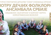 Смотра фолклора дечјих ансамбала Србије Зајечарског, Борског и Нишавског региона 30. априла у Сокобањи Културно уметничко друштво „Соко” – Смотра дечјих фолклорних ансамбала Србије