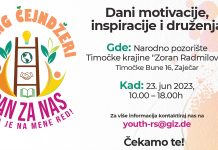 Догађај „Дан за нас” у Зајечару 23. јуна Догађај „Дан за нас” у Зајечару