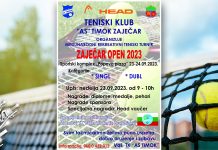 Међународни рекреативни тениски турнир у Зајечару у организацији ТК „АС Тимок“ 23. и 24. септембра Међународни рекреативни тениски турнир „Зајечар Опен 2023”