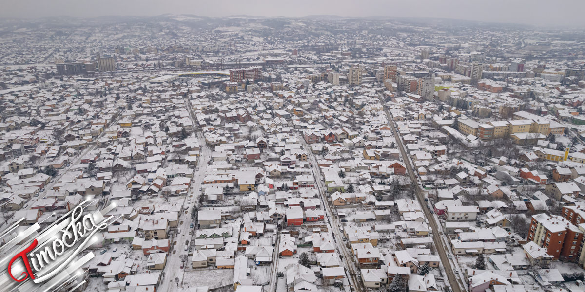 Град Зајечар – Снег (Снимак дроном)