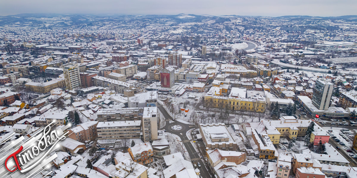 Град Зајечар – Снег (Снимак дроном) Град Зајечар – Снег (Снимак дроном)