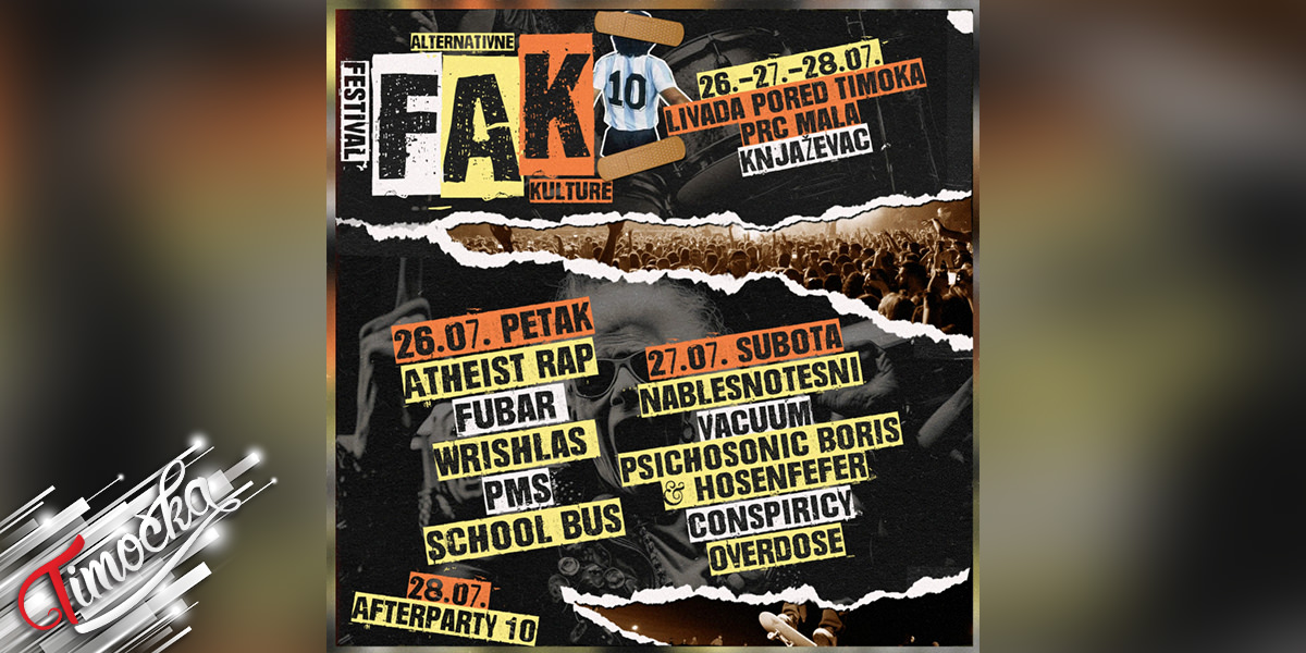 10 Festival Alternativne Kulture FAK u Knjazevcu od 26 do 28 jula