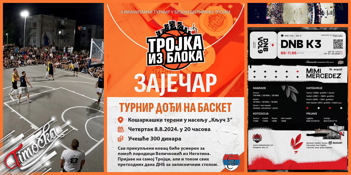 Турнир „Дођи на баскет К3” почиње 6. августа у Зајечару, пријаве у току Турнир „Дођи на баскет К3” почиње 6. августа у Зајечару, пријаве у току