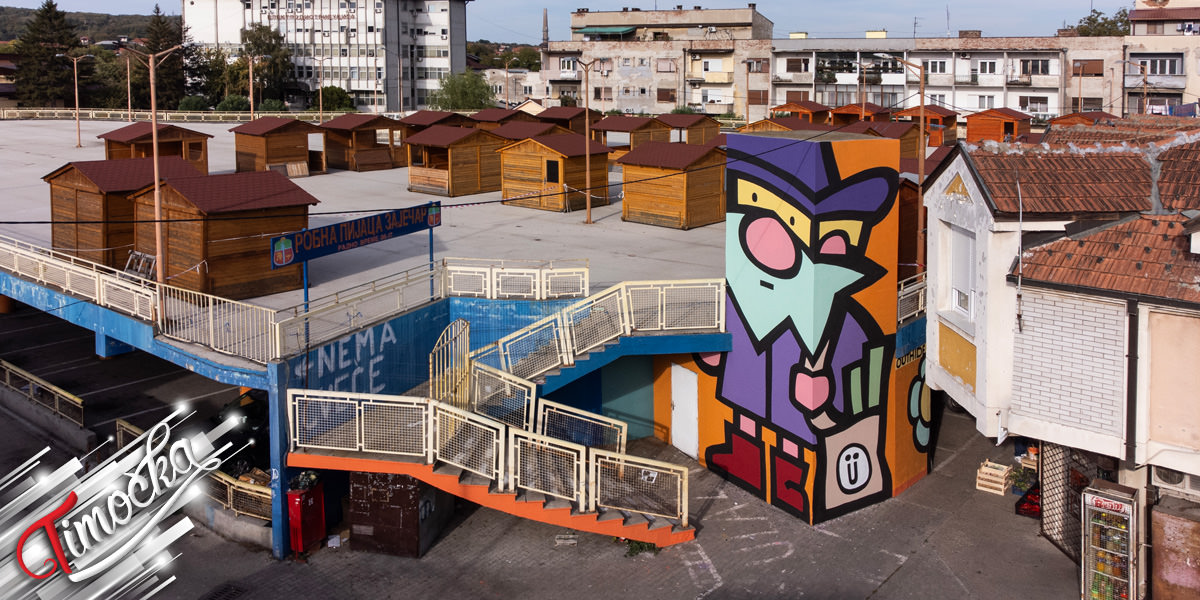 Нови мурал у оквиру &bdquo;Outhide Festival&rdquo;-а: Стефан Јанговски освежио зајечарску пијацу