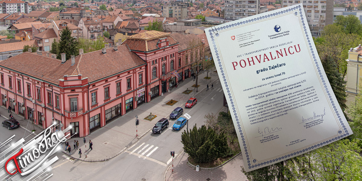 Град Зајечар похваљен за изузетну транспарентност