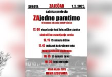 Протест „ЗАједно памтимо“ 1. фебруара у Зајечару