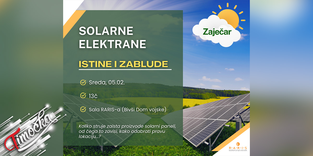 U Zajecaru 5 februara prezentacija Solarne elektrane istine i zablude