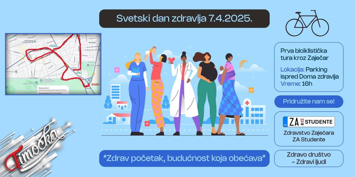 „Здравство Зајечара ЗА Студенте” организује бициклистичку туру кроз Зајечар „Здравство Зајечара ЗА Студенте” организује бициклистичку туру кроз Зајечар