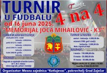 Почиње турнир „К3 Меморијал Јоца Михаиловић – 2025” у Зајечару Почиње турнир „К3 Меморијал Јоца Михаиловић – 2025” у Зајечару