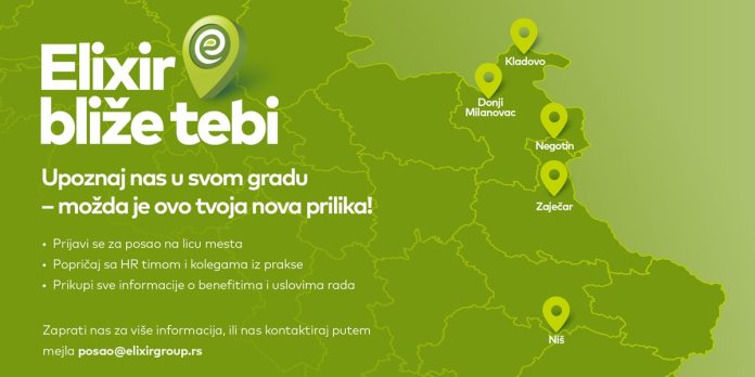 Кампања запошљавања „Elixir ближе теби” у потрази за кандидатима у Зајечару 10. и Неготину 12. септембра