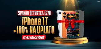 МЕРИДИАН ПОКЛАЊА! Сваког четвртка УЗМИ iPhone 17 и 100% ВИШЕ БОНУСА МЕРИДИАН ПОКЛАЊА! Сваког четвртка УЗМИ iPhone 17 и 100% ВИШЕ БОНУСА